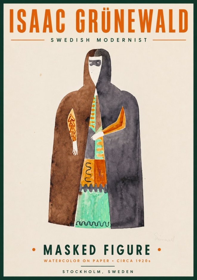 Isaac Grünewald Masked Figure No4 - Poszter