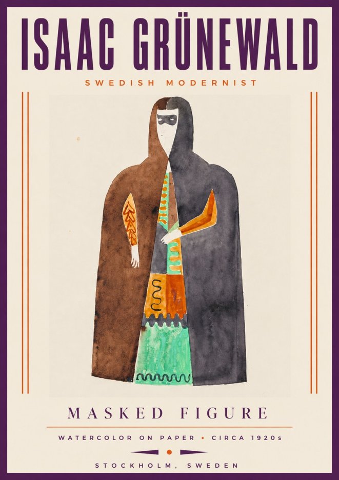 Isaac Grünewald Masked Figure No5 - Poszter