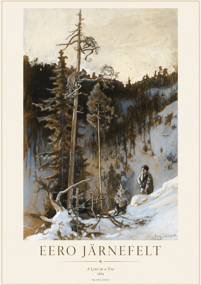 Eero Järnefelt A Lynx in a Tree No1 - Poszter