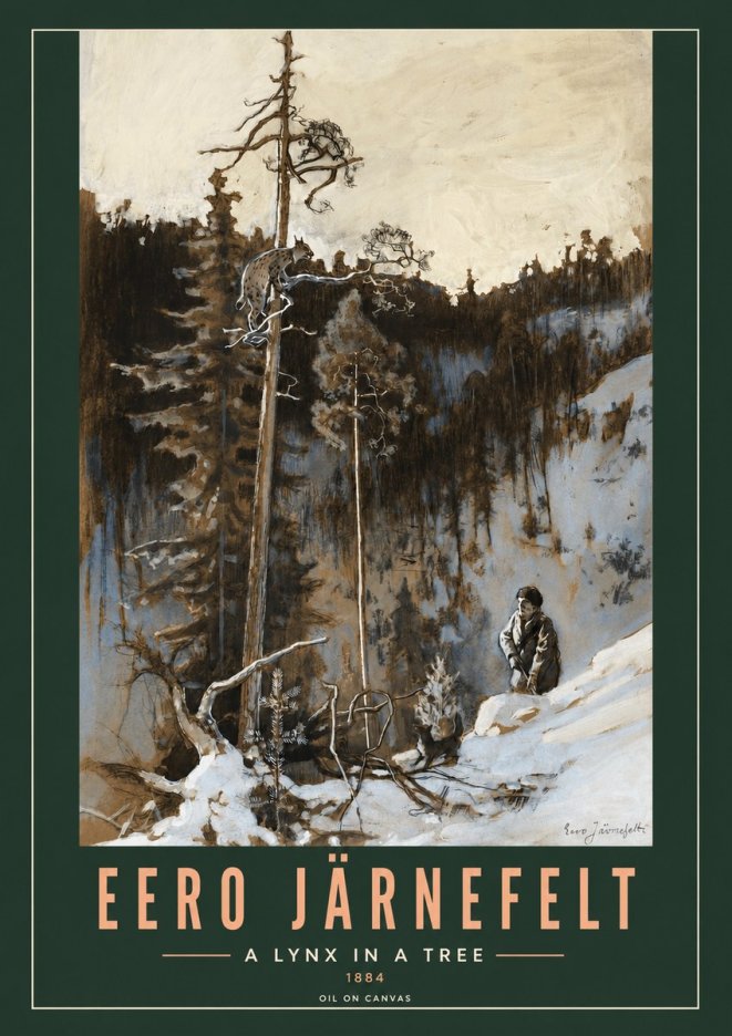 Eero Järnefelt A Lynx in a Tree No2 - Poszter