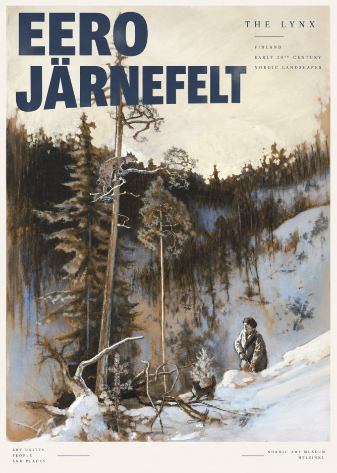 Eero Järnefelt A Lynx in a Tree No4 - Poszter