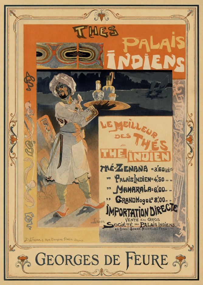 Georges de Feure Thés Palais Indiens No1 - Poszter