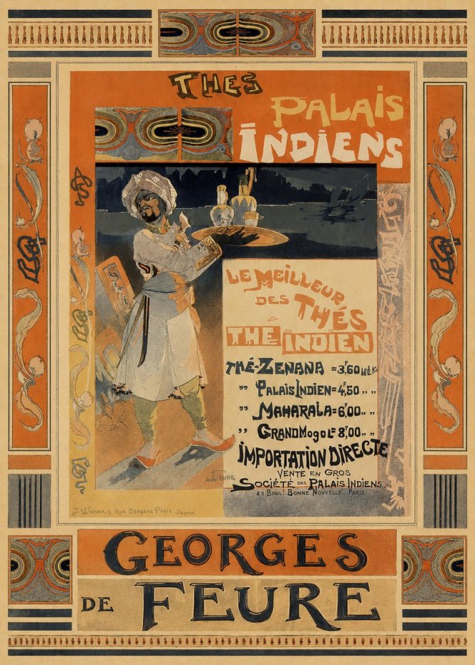Georges de Feure Thés Palais Indiens No3 - Poszter