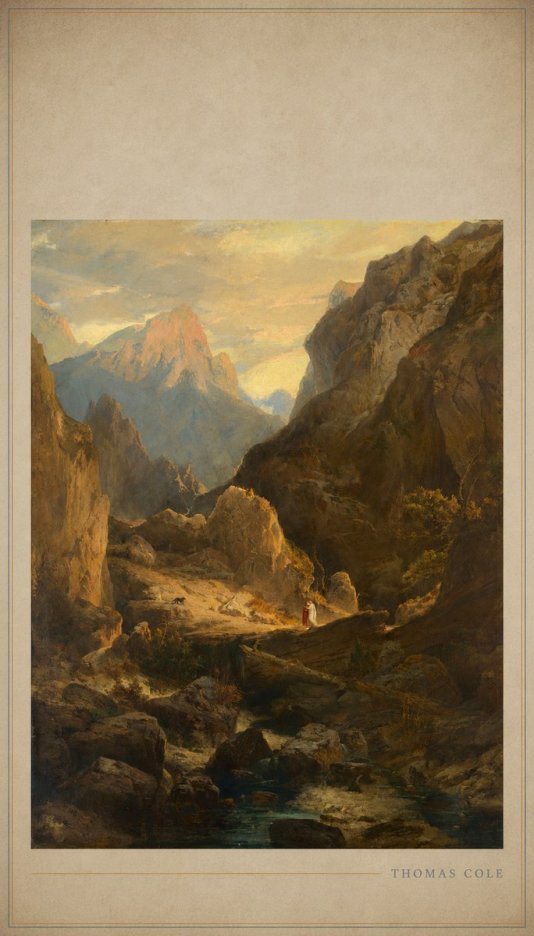 Thomas Cole The Mountain Ford No3 - Poszter