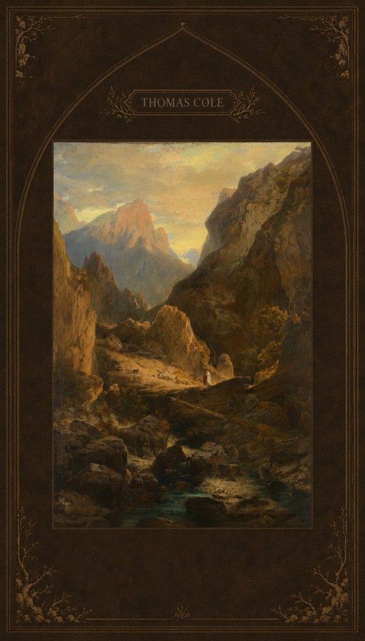 Thomas Cole The Mountain Ford No6 - Poszter