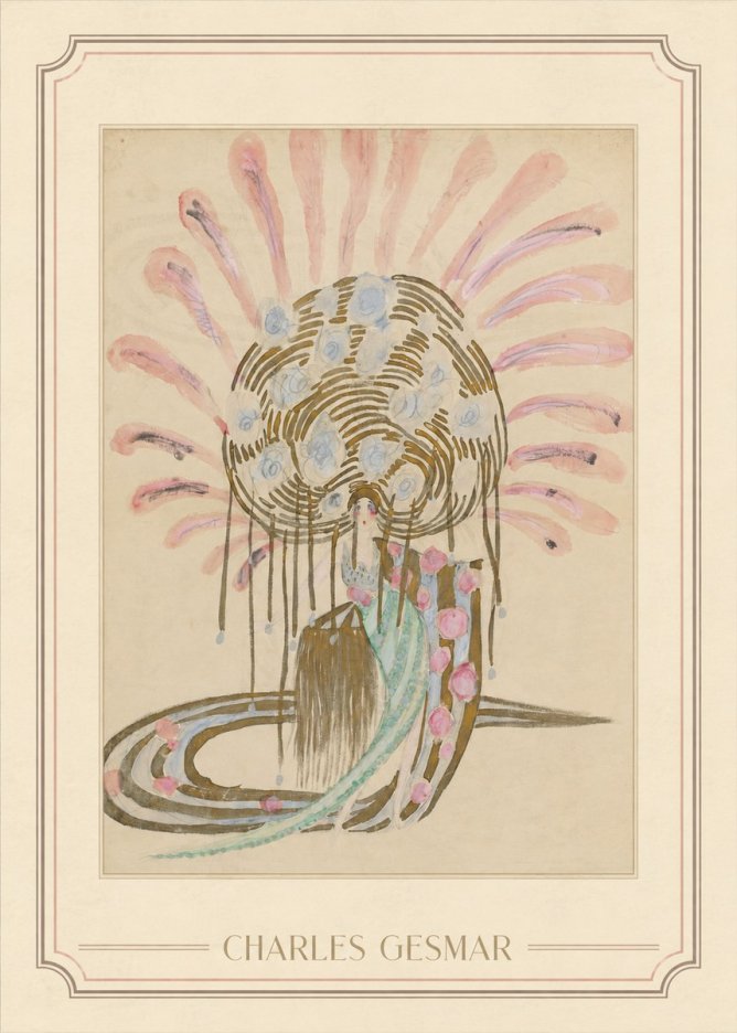 Charles Gesmar Woman with Headdress No1 - Poszter