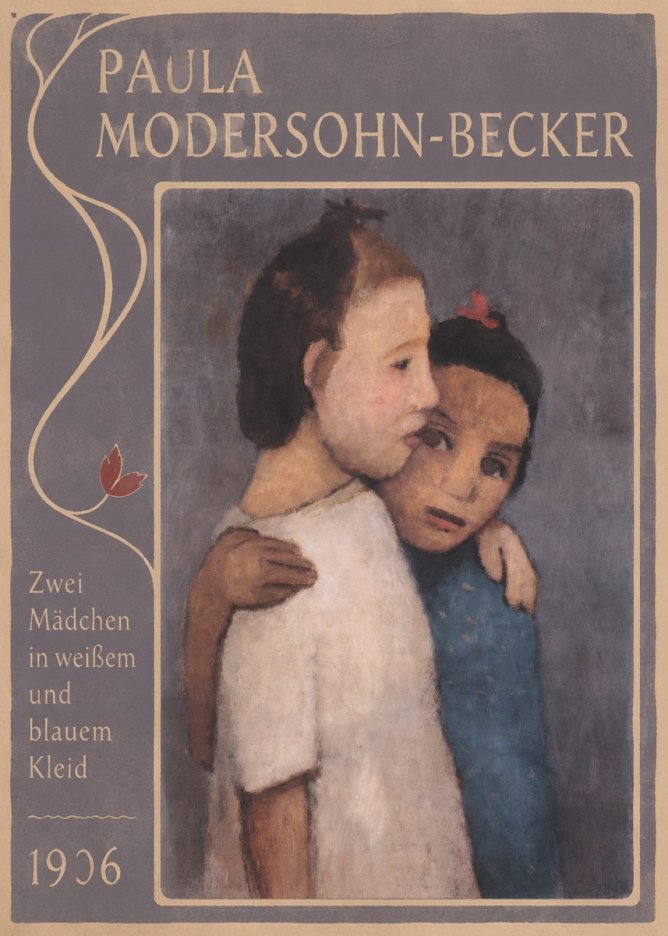 Paula Modersohn-Becker Zwei Mädchen in Weißem Und Blauem Kleid No3 - Poszter