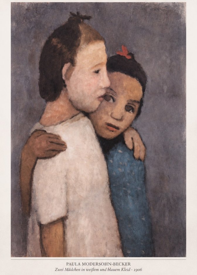 Paula Modersohn-Becker Zwei Mädchen in Weißem Und Blauem Kleid No6 - Poszter