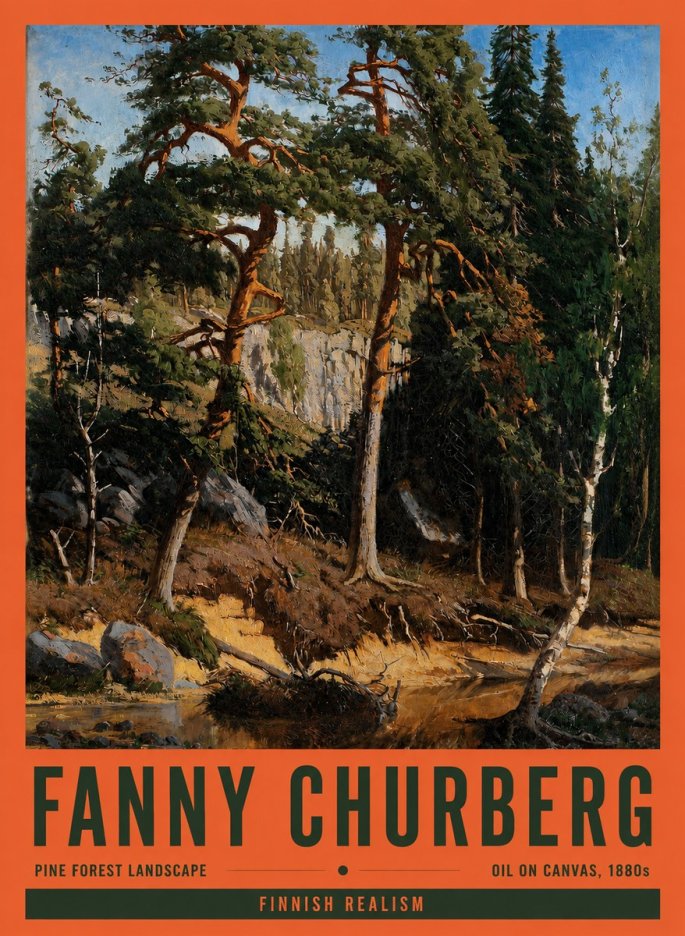 Fanny Churberg Pine Forest Landscape No2 - Poszter