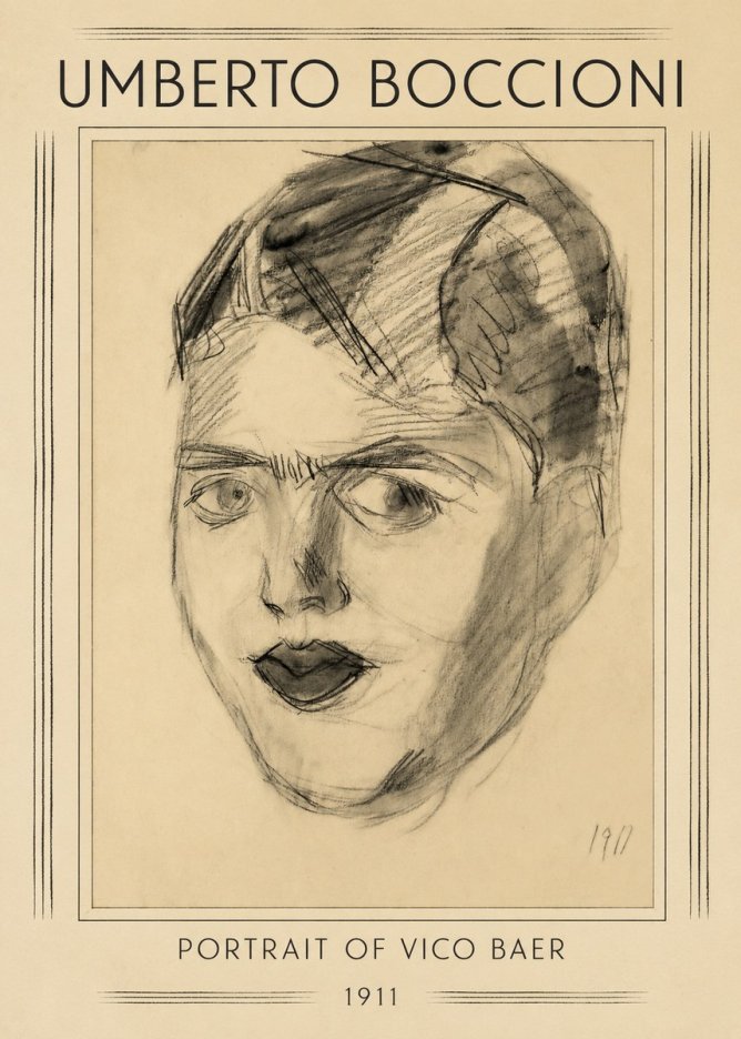 Umberto Boccioni Portrait of Vico Baer No1 - Poszter