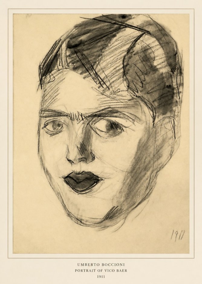 Umberto Boccioni Portrait of Vico Baer No6 - Poszter