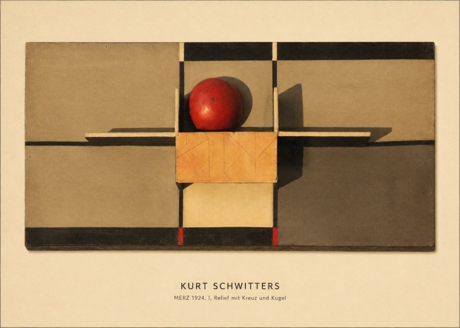Kurt Schwitters Merz 1924, I, Relief Mit Kreuz Und Kugel No5 - Poszter