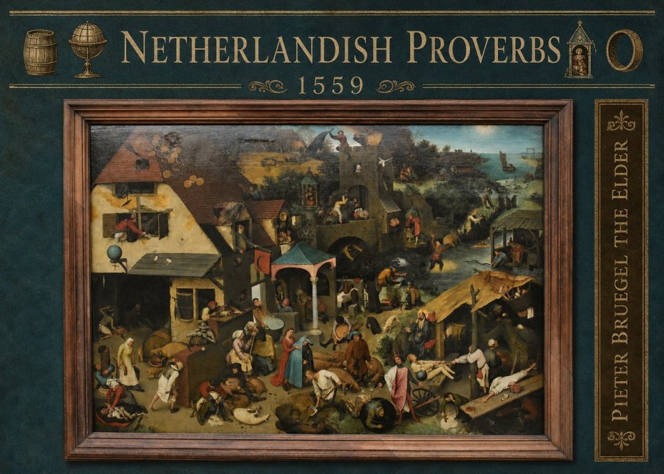 Pieter Bruegel Netherlandish Proverbs XI No5 - Poszter