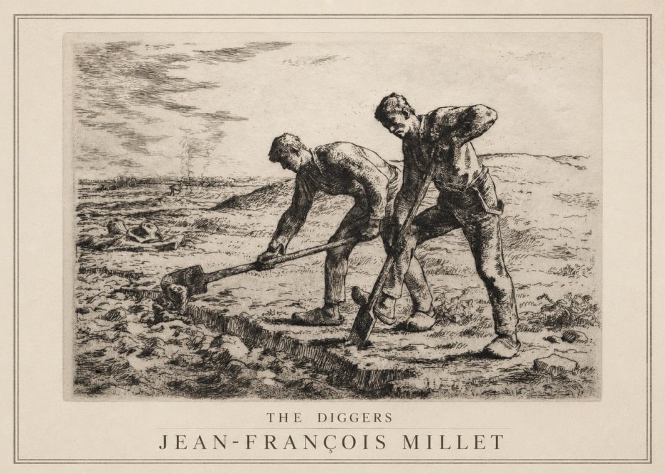 Jean-François Millet The Diggers No1 - Poszter