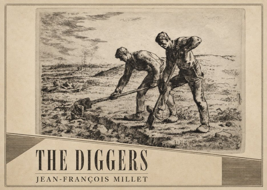 Jean-François Millet The Diggers No2 - Poszter