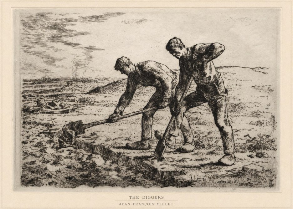 Jean-François Millet The Diggers No6 - Poszter