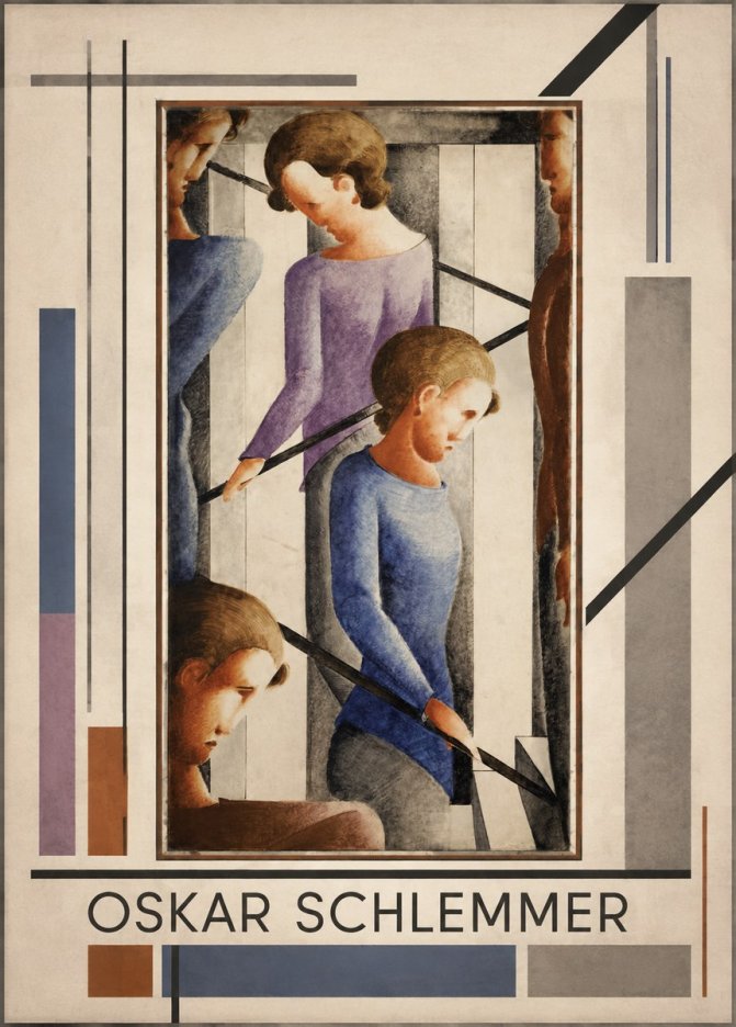 Oskar Schlemmer Staircase Figures II No1 - Poszter