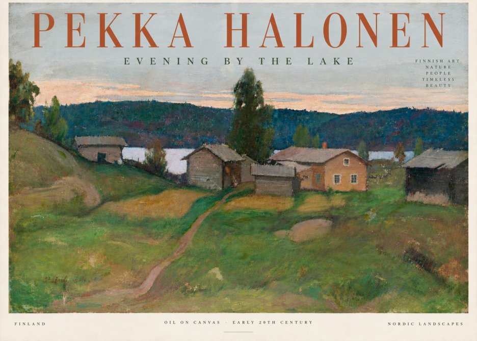 Pekka Halonen Evening by the Lake No5 - Poszter