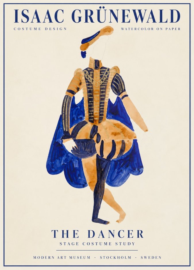 Isaac Grünewald Costume Design XV No2 - Poszter