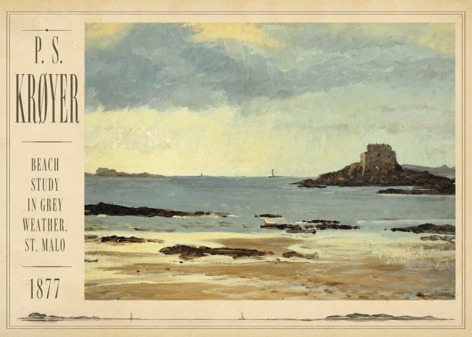 P.S. Krøyer Beach Study in Grey Weather, St. Malo No2 - Poszter