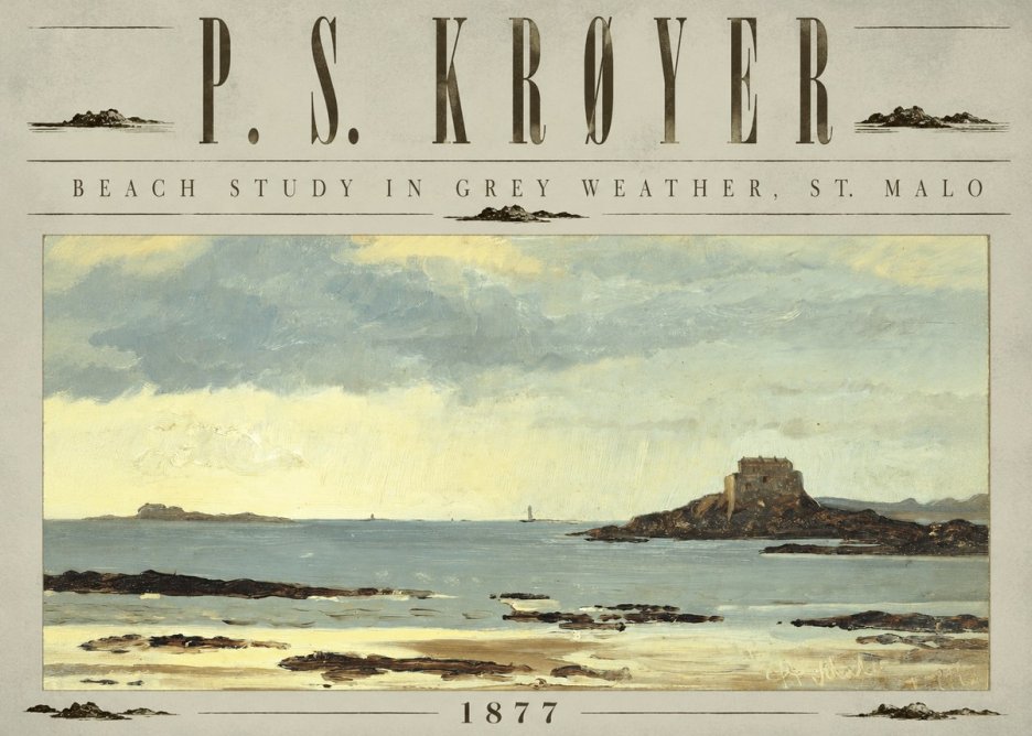 P.S. Krøyer Beach Study in Grey Weather, St. Malo No6 - Poszter