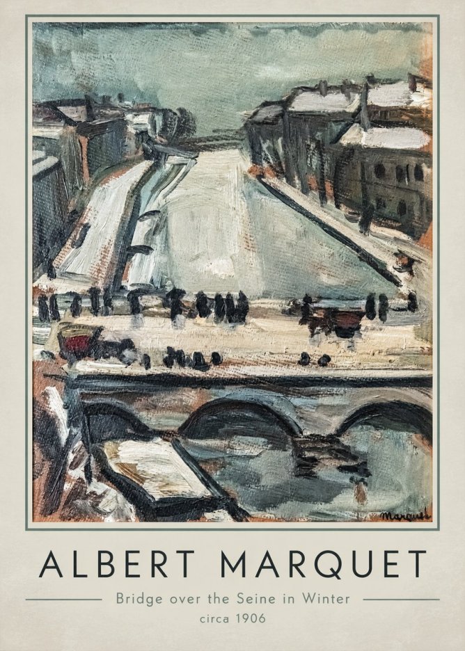 Albert Marquet Bridge over the Seine in Winter No1 - Poszter