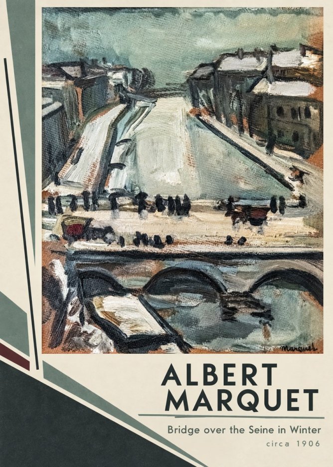 Albert Marquet Bridge over the Seine in Winter No2 - Poszter