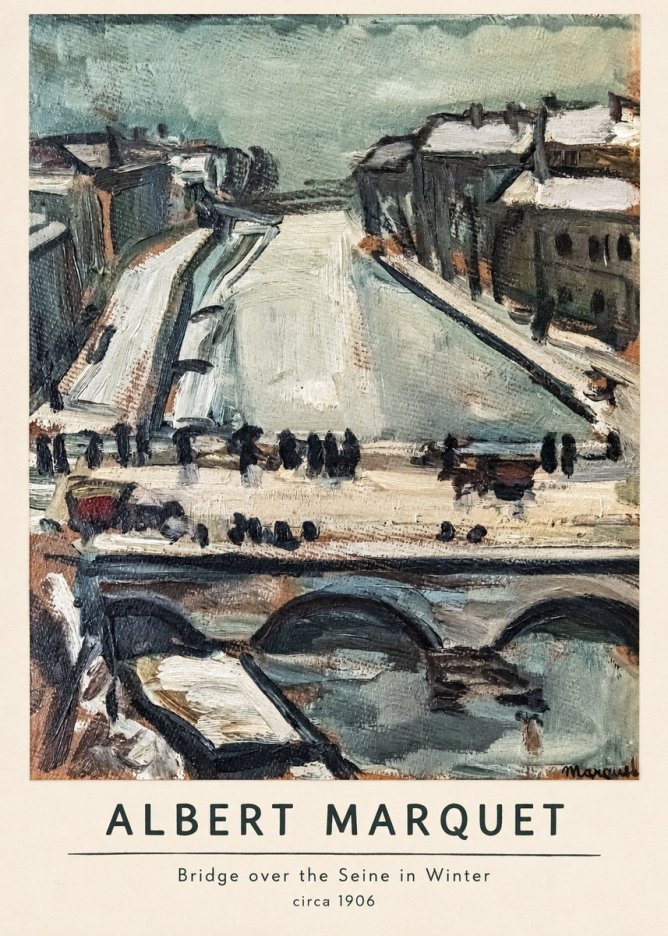 Albert Marquet Bridge over the Seine in Winter No6 - Poszter