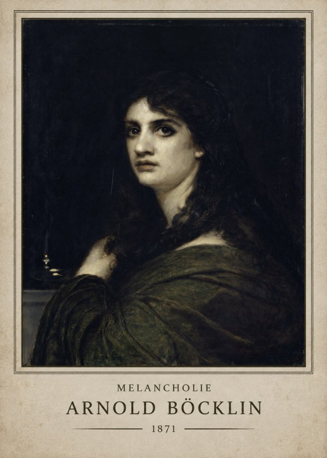 Arnold Böcklin Melancholie No1 - Poszter