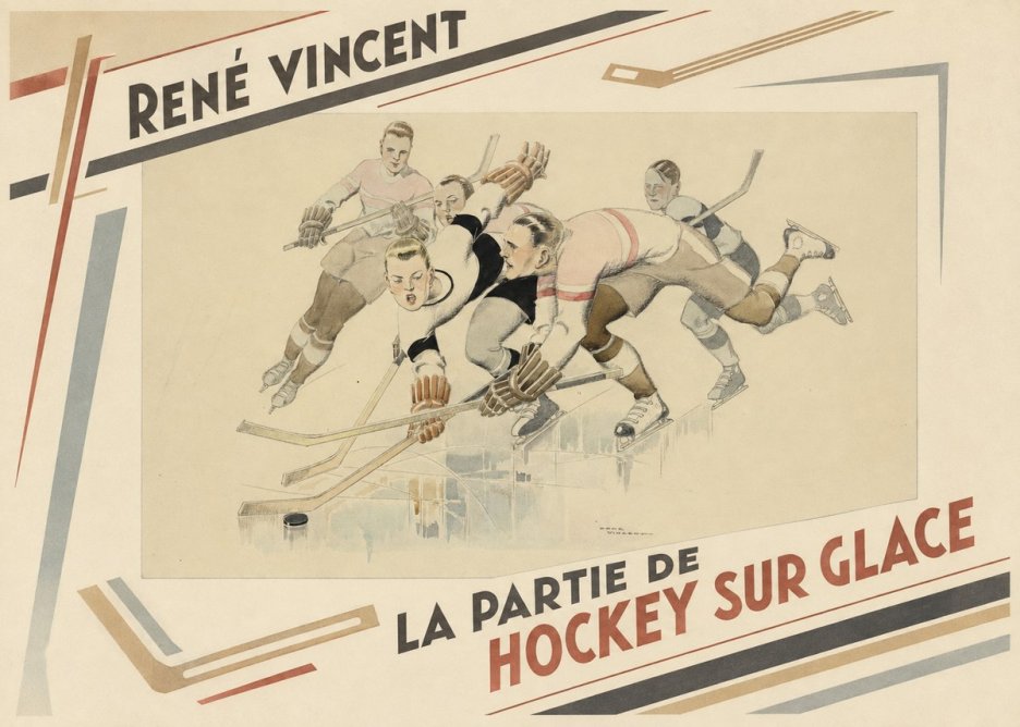 René Vincent La Partie De Hockey Sur Glace No2 - Poszter
