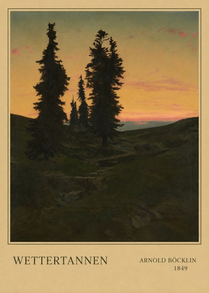 Arnold Böcklin Wettertannen No3 - Poszter