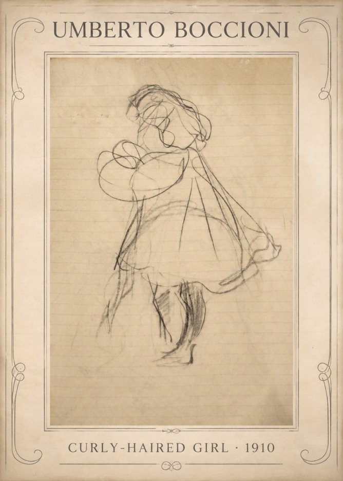 Umberto Boccioni Curly-haired Girl No1 - Poszter