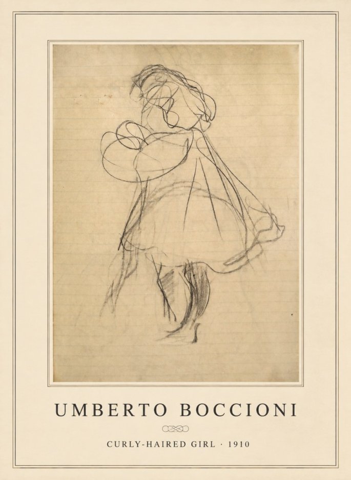 Umberto Boccioni Curly-haired Girl No6 - Poszter
