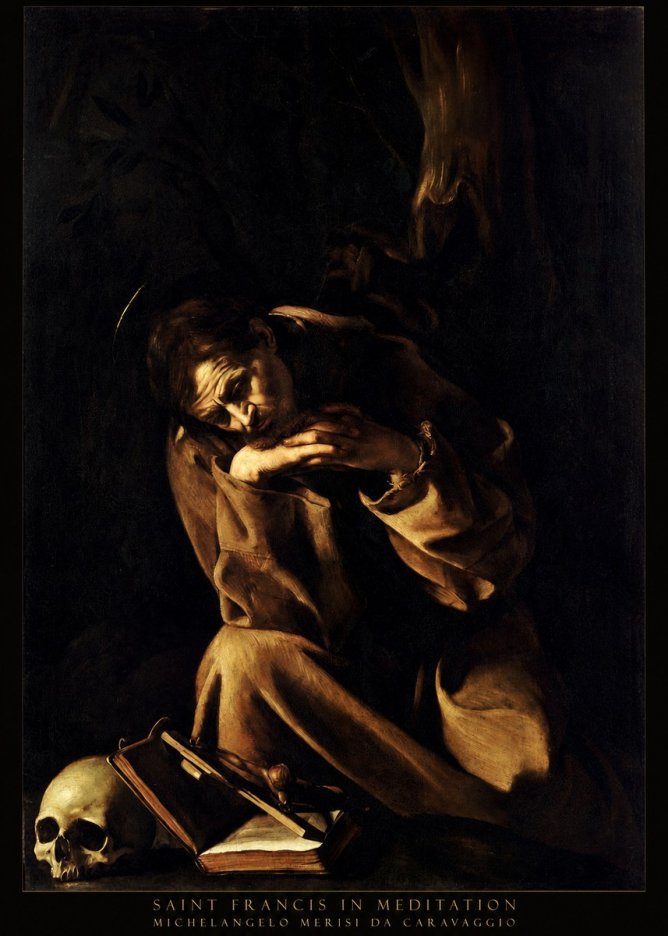 Michelangelo Merisi da Caravaggio Saint Francis in Meditation II No4 - Poszter