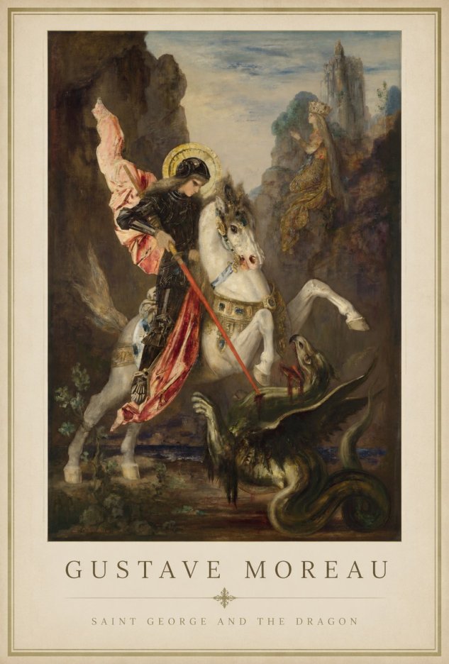 Gustave Moreau Saint George and the Dragon No1 - Poszter