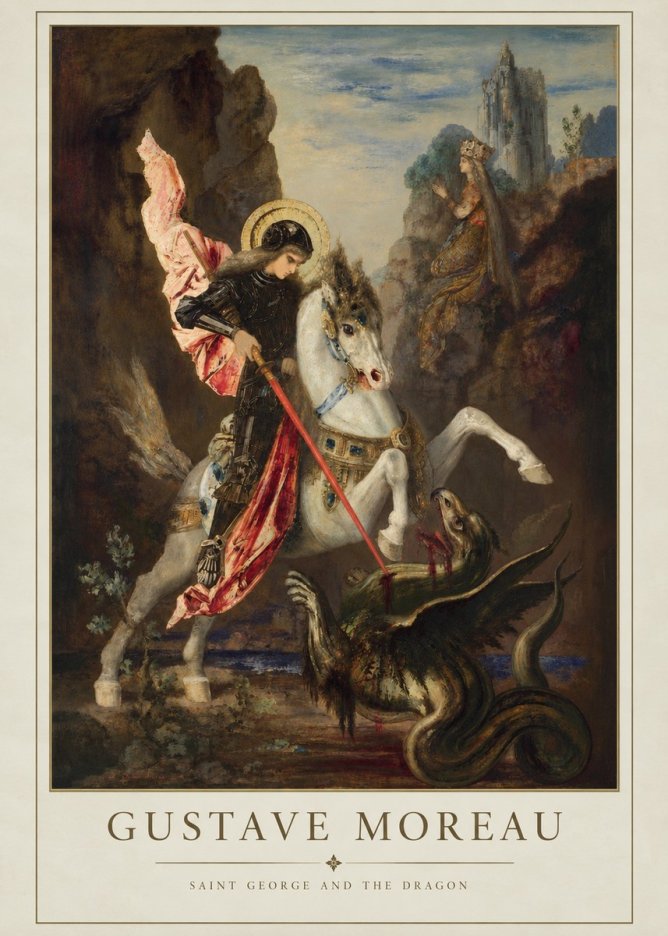 Gustave Moreau Saint George and the Dragon No5 - Poszter