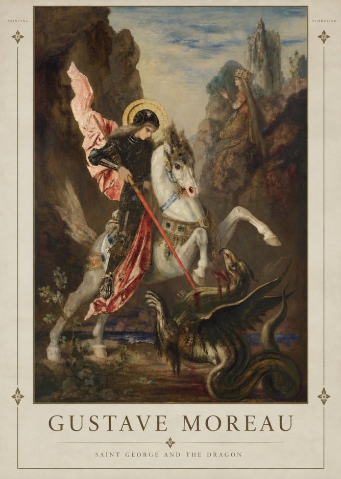 Gustave Moreau Saint George and the Dragon No6 - Poszter