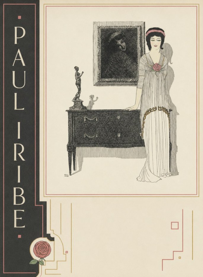 Paul Iribe Elegant Figure in Art Deco Interior No2 - Poszter