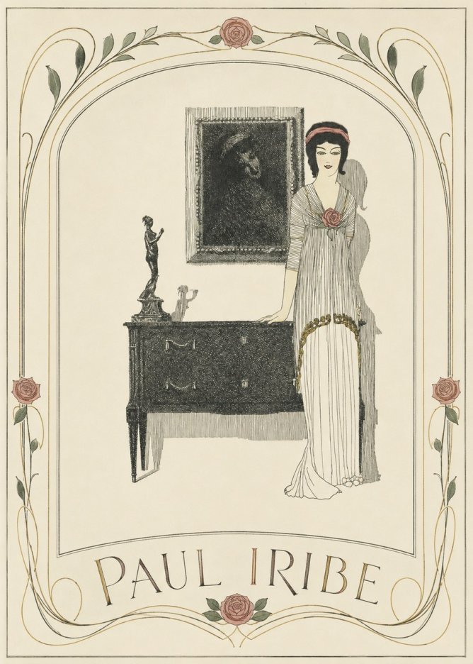Paul Iribe Elegant Figure in Art Deco Interior No3 - Poszter
