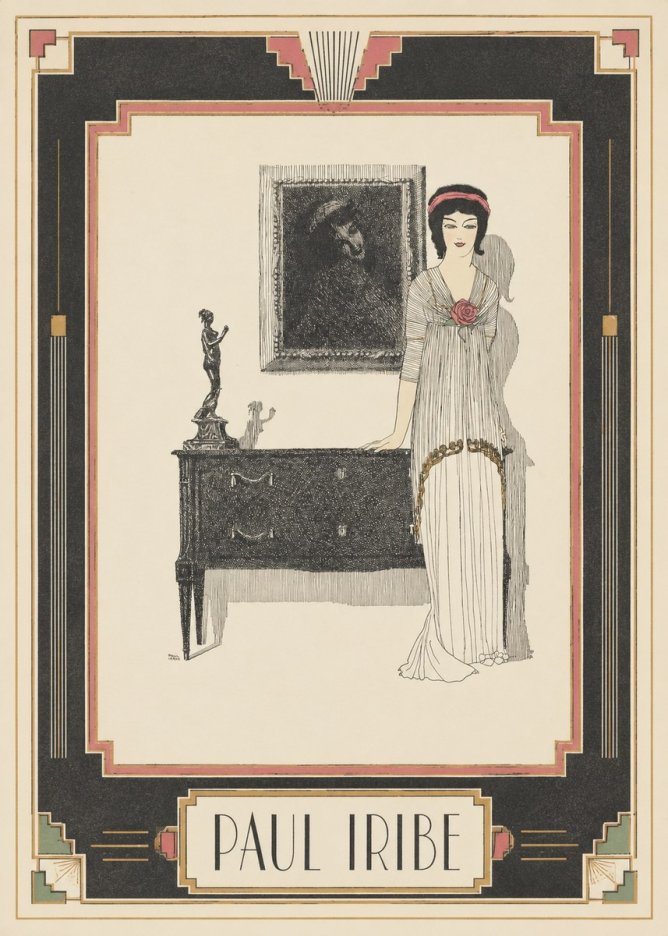 Paul Iribe Elegant Figure in Art Deco Interior No4 - Poszter