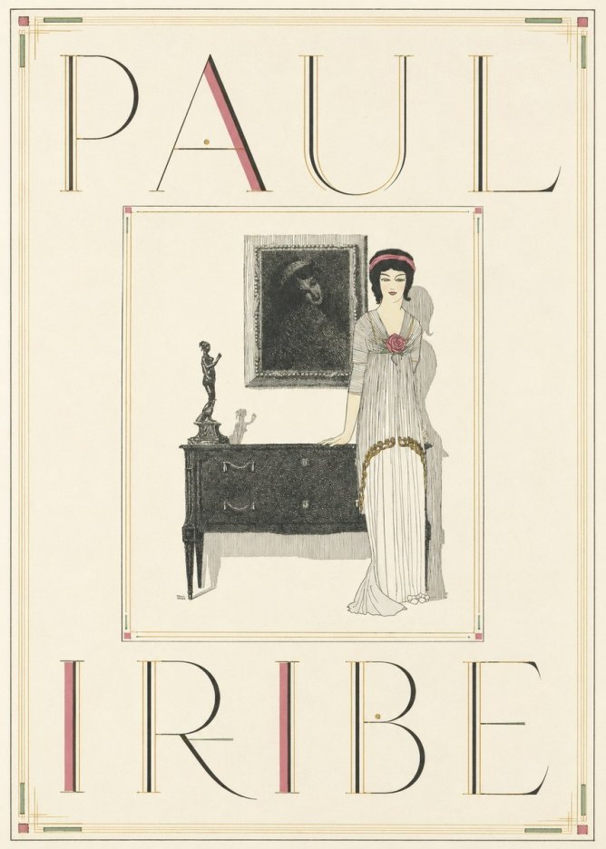 Paul Iribe Elegant Figure in Art Deco Interior No5 - Poszter