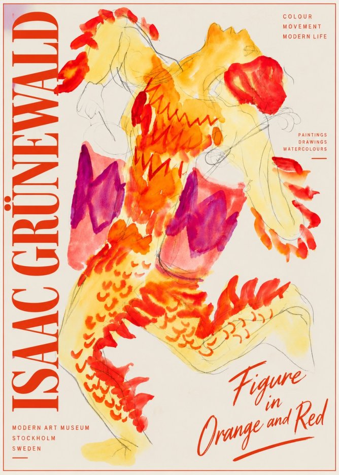 Isaac Grünewald Figure in Orange and Red No4 - Poszter