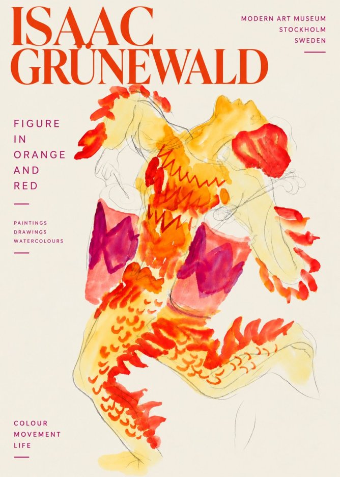 Isaac Grünewald Figure in Orange and Red No6 - Poszter