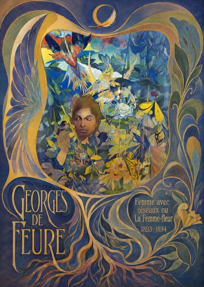 Georges de Feure Femme Avec Oiseaux Ou La Femme-fleur No6 - Poszter