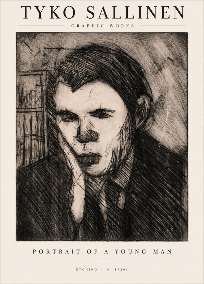 Tyko Sallinen Portrait of a Young Man No1 - Poszter