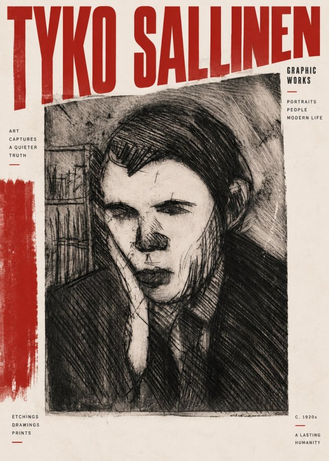 Tyko Sallinen Portrait of a Young Man No2 - Poszter