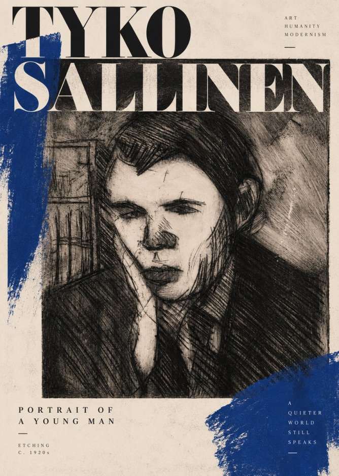Tyko Sallinen Portrait of a Young Man No4 - Poszter