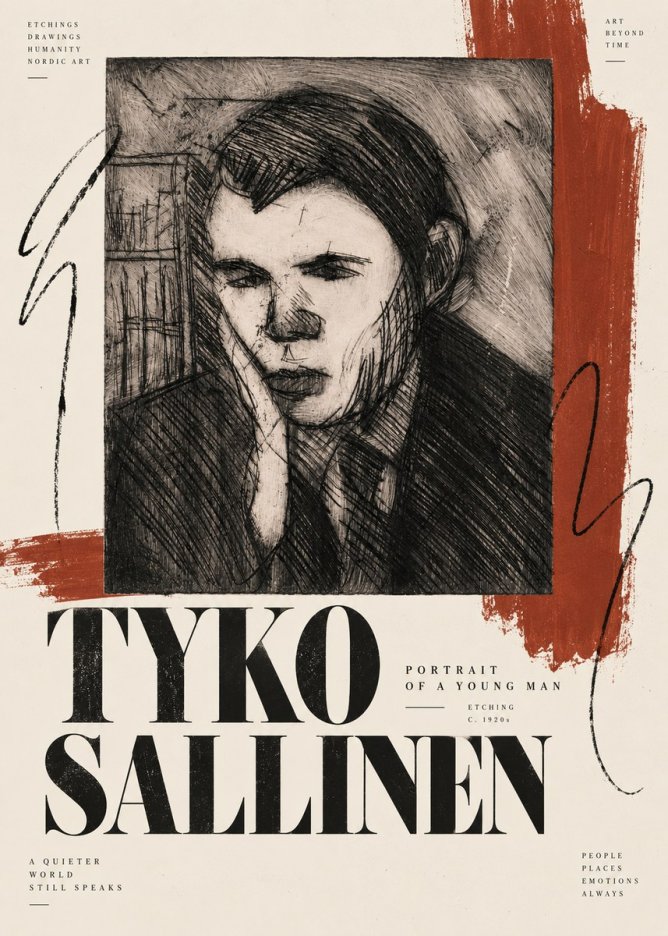 Tyko Sallinen Portrait of a Young Man No6 - Poszter