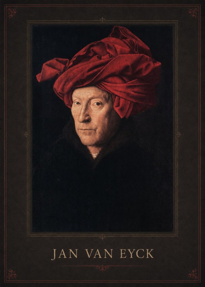Jan van Eyck Portrait of a Man in a Turban No1 - Poszter
