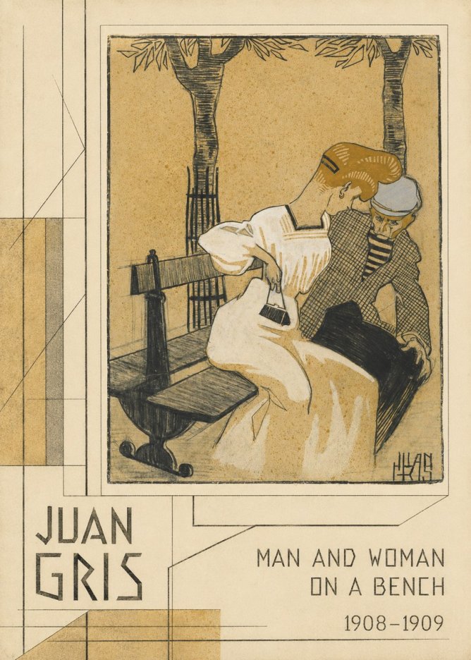 Juan Gris Man and Woman on a Bench No2 - Poszter